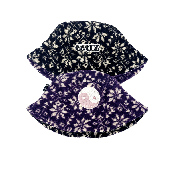 GRiZ X Grassroots Reversible Polar Fleece Bucket Hat in Blackberry