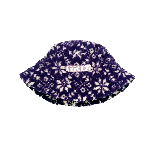 GRiZ X Grassroots Reversible Polar Fleece Bucket Hat in Blackberry