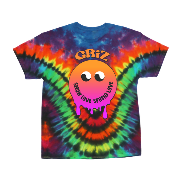 GRiZ SLSL Drippyy Smileyy VDye TShirt GRiZ Official Merchandise