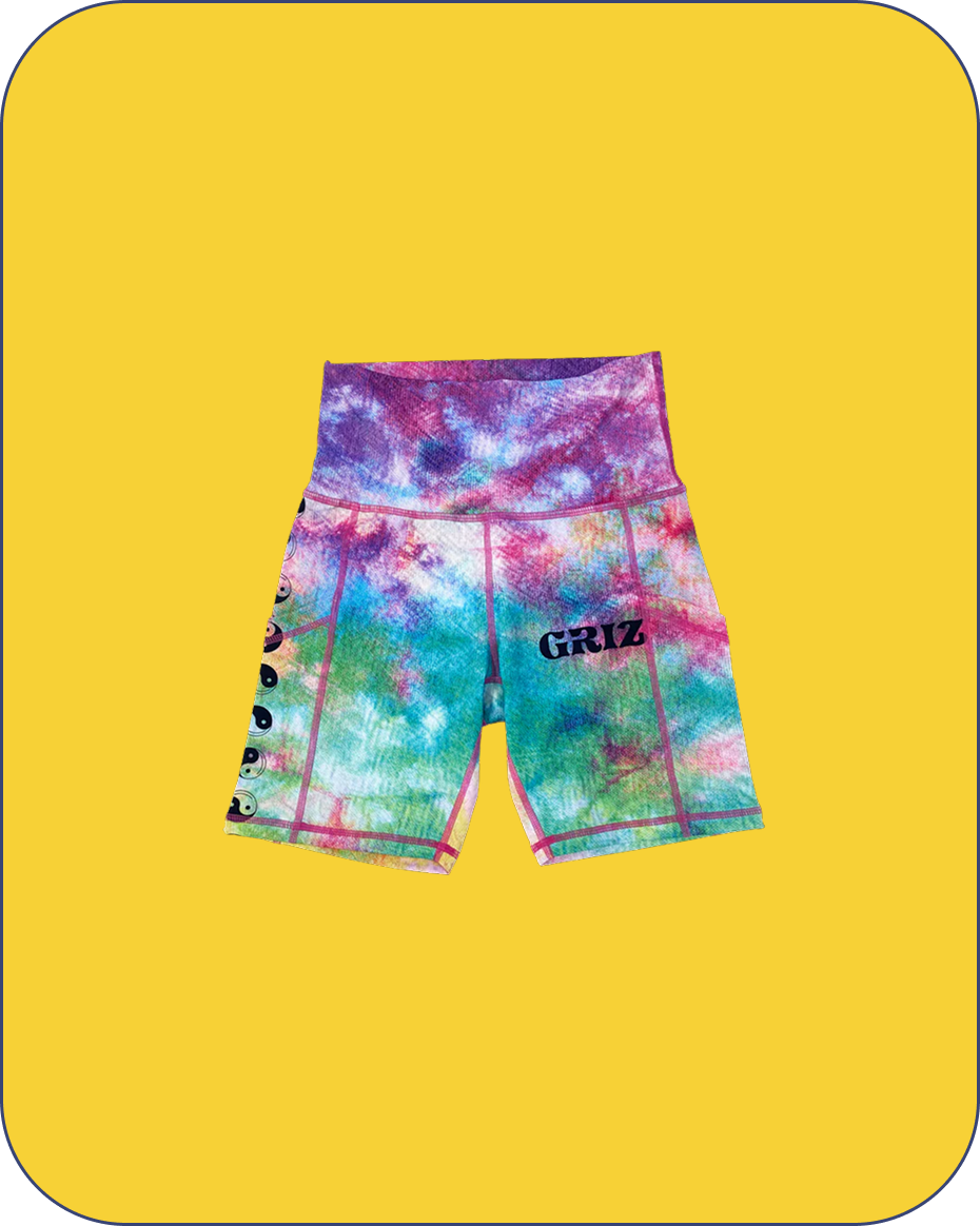Rainbow Brain High Waisted Bike Shorts