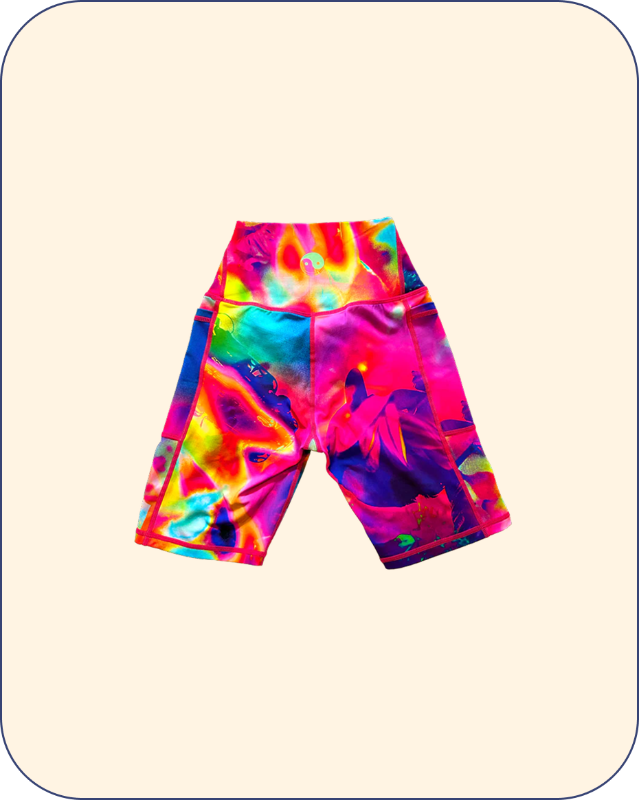 GRiZ Infra Rad Activewear Crossover Waist Bike Shorts