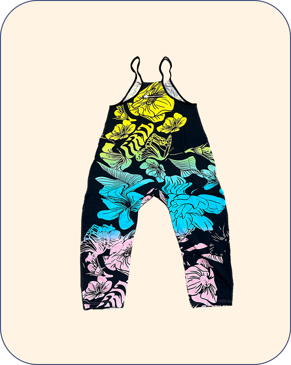 GRiZ Floral Warp Onesie Romper