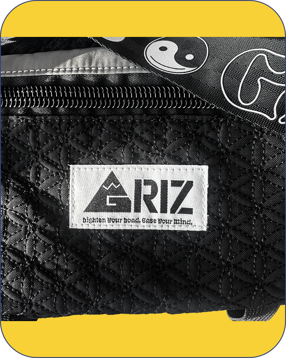 GRiZ Embroidered Cross Body Day Bag in Black
