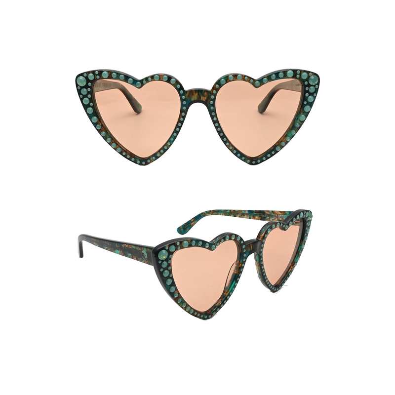 GRiZ Show Love Polarized Tropical Tortoise Gem-Stoned Sunglasses