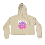 GRiZ SLSL Raw Cut Sun Tan Crop Hoodie