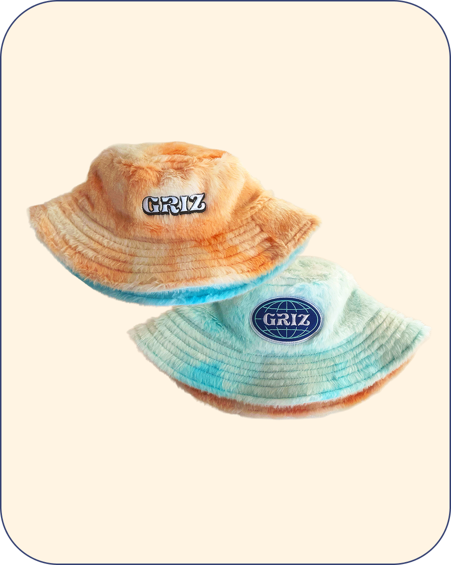 GRiZ x Grassroots Double Fuzzy CoralSky Dyed Reversible Bucket Hat