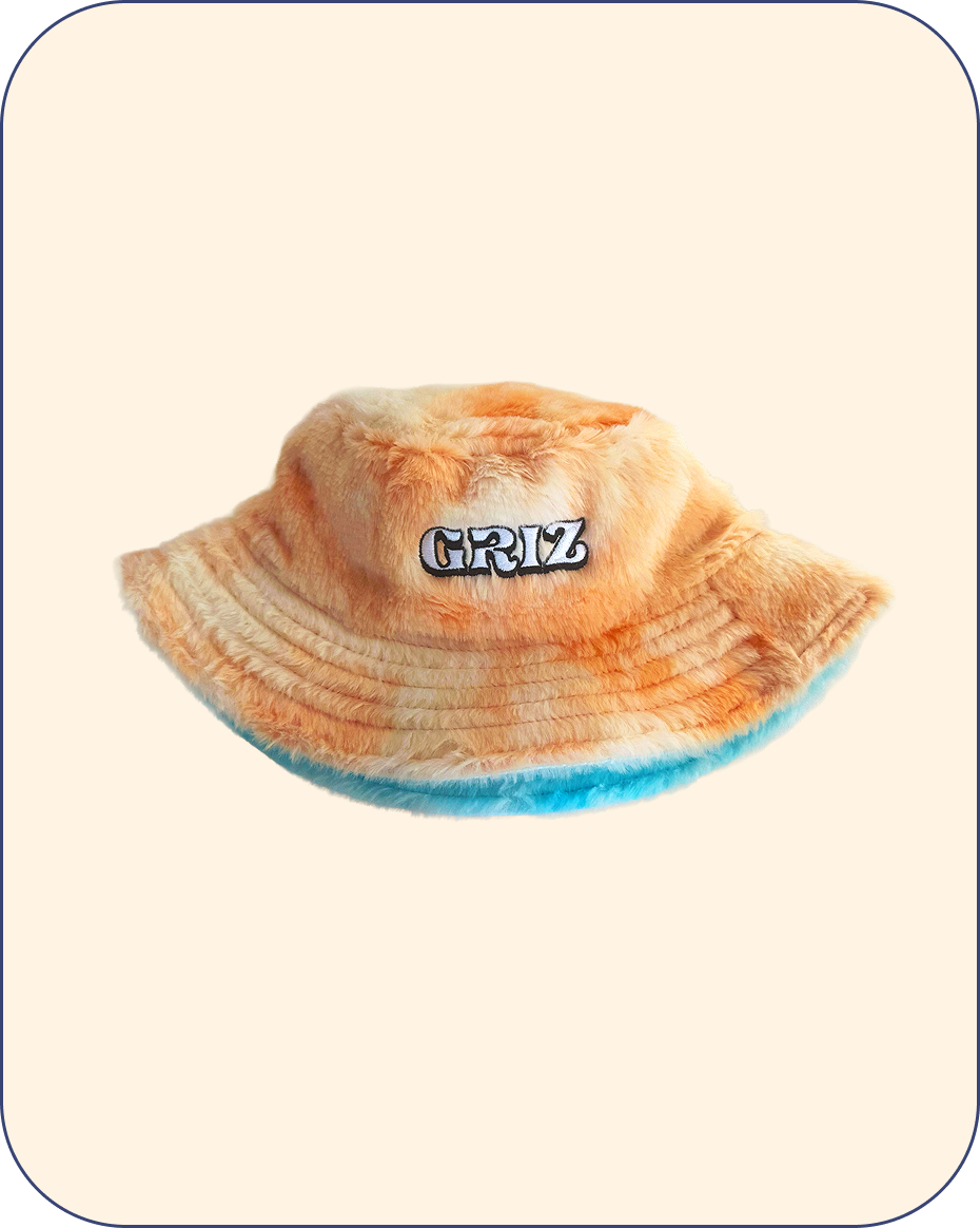 GRiZ x Grassroots Double Fuzzy CoralSky Dyed Reversible Bucket Hat