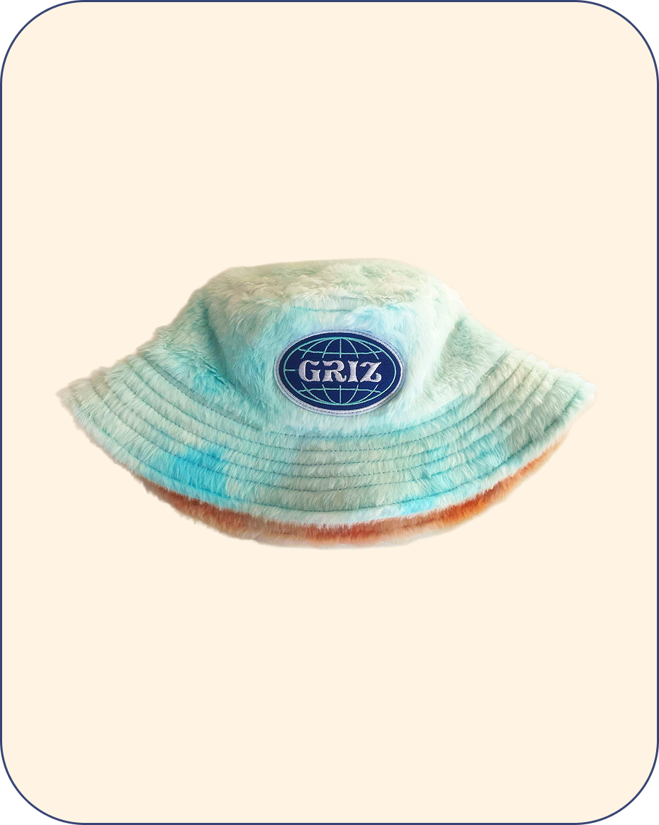 GRiZ x Grassroots Double Fuzzy CoralSky Dyed Reversible Bucket Hat