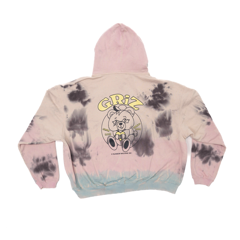 GRiZ "Love Bear" Pullover Hoodie in It-Drips Tie Dye
