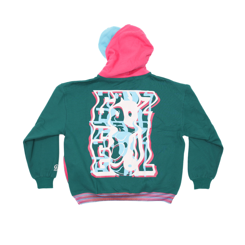 GRiZ Double-Hooded "Sportsball Warmup" Pullover Hoodie in Retro