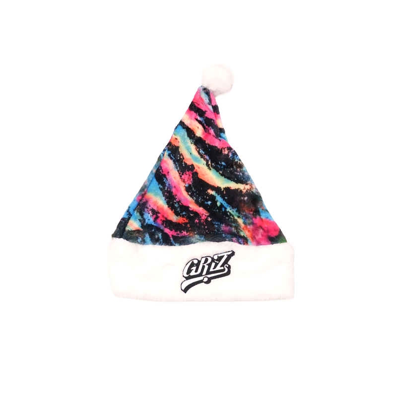 GRiZ Reverse Tie Dye Plush Santa Hat