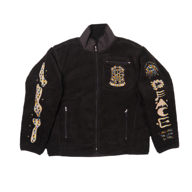 GRiZ "Sonic Sunshine" Polar Fleece Zip Jacket in Night Rainbow Colorway