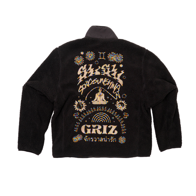 GRiZ "Sonic Sunshine" Polar Fleece Zip Jacket in Night Rainbow Colorway