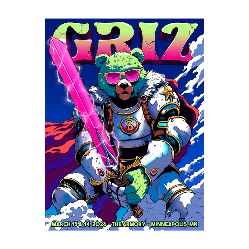 GRiZ Armory '26 Screen Printed 18 x 24 Show Poster