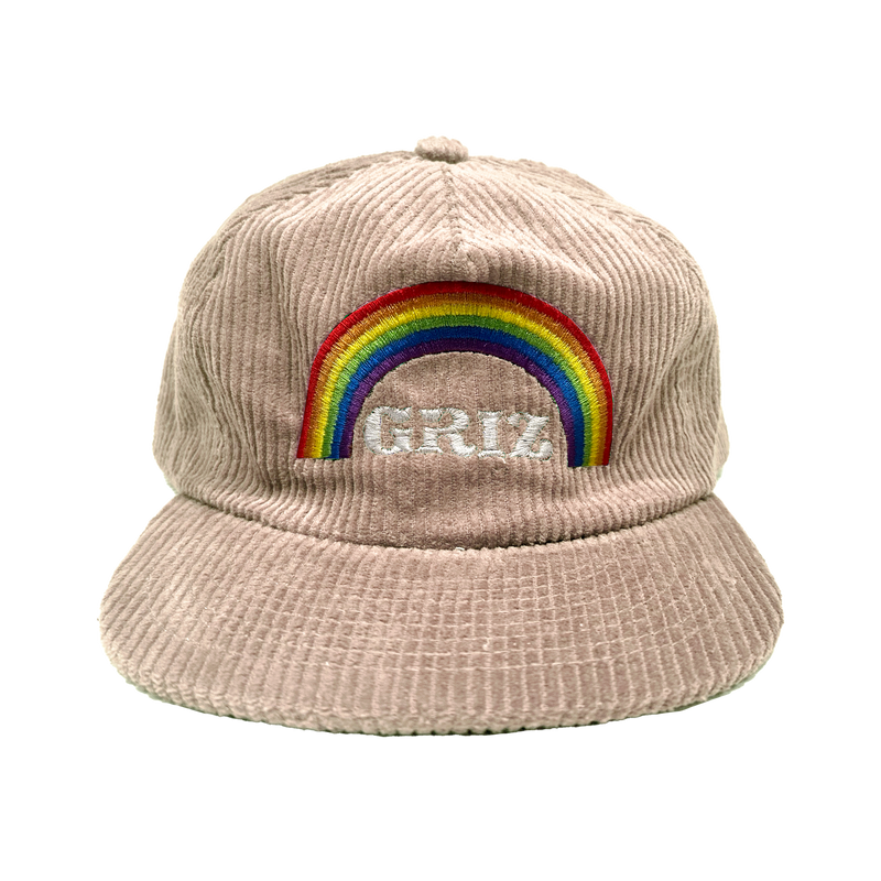 GRiZ Rainbow Logo Corduroy Hat in Eggshell
