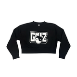 GRiZ Block Logo Cropped Crew Neck Fleece in Black