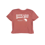 GRiZ Worldwide Vibe Crop Tee in Rosecheek