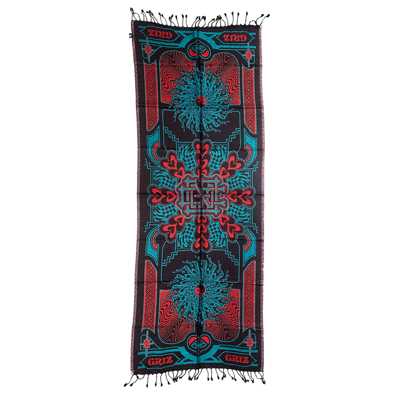 GRiZ x R.A.G.E. Nation Apparel Floweret Pashmina in Turquoise Bloom