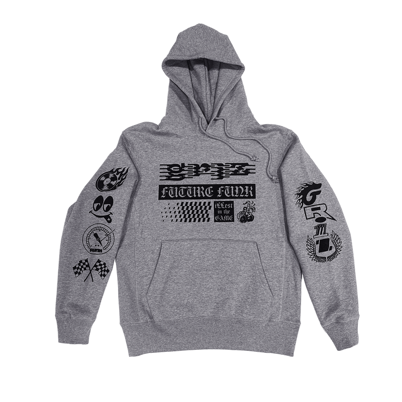 GRiZ Future Funk Pullover Hoodie in Light Heather