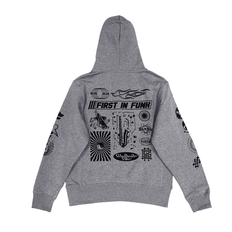 GRiZ Future Funk Pullover Hoodie in Light Heather