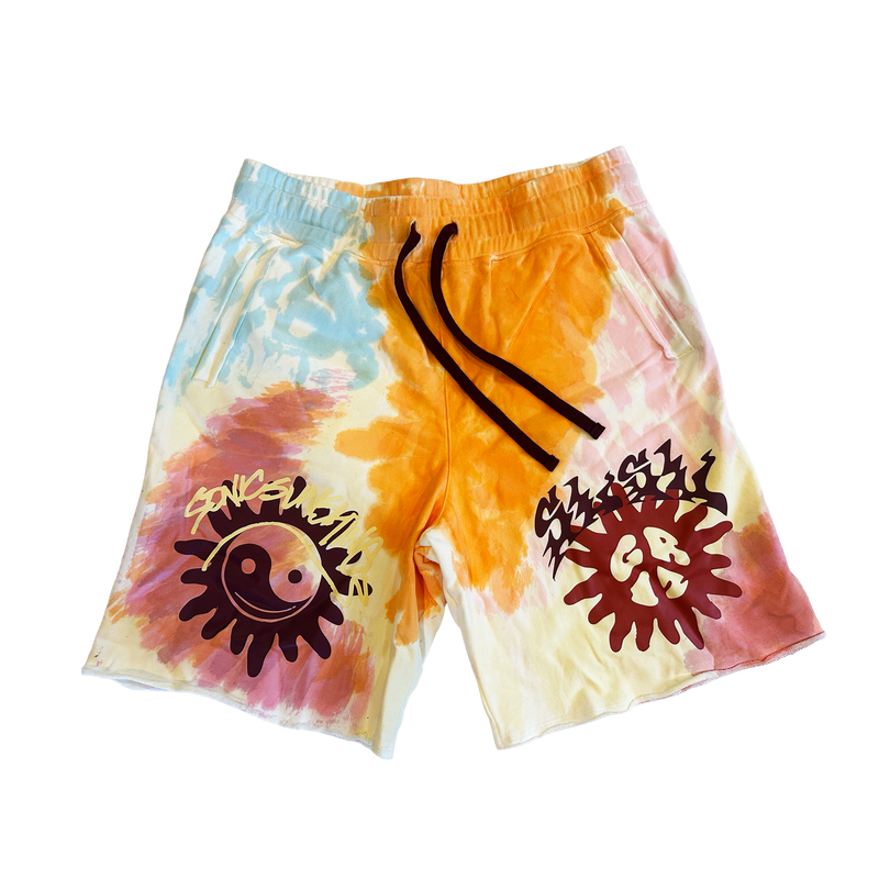 GRiZ Sonic Sunshine Sweatshorts in "Summer's-not-over-yet" Tie Dye
