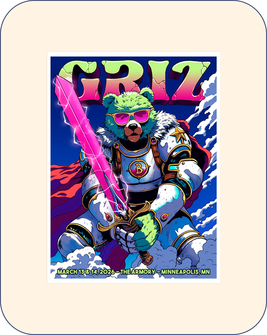 GRiZ Armory '26 Screen Printed 18 x 24 Show Poster