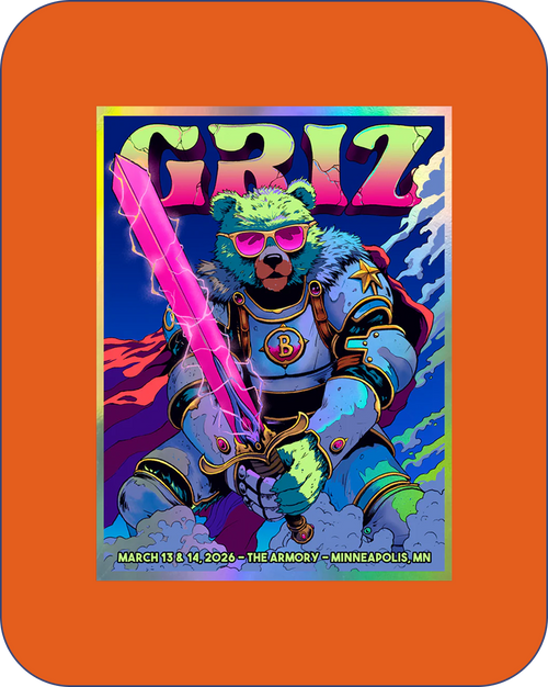 GRiZ Armory '26 Screen Printed 18 x 24 Show Poster Limited Rainbow