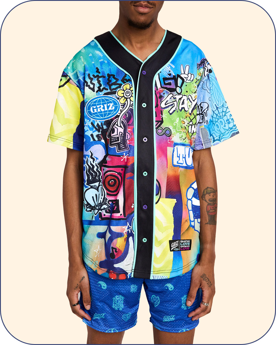 “Stay In Tune” Button Up Team Baseball Jersey