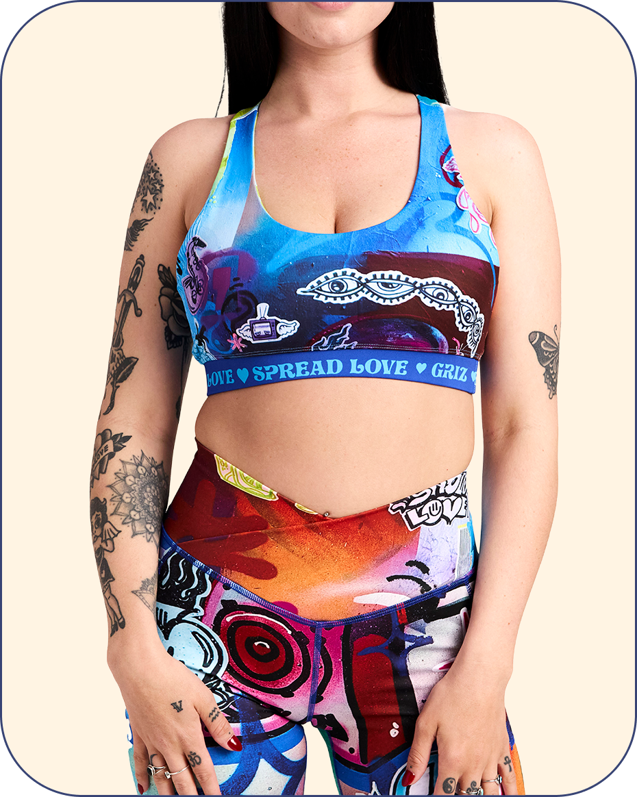 “Stay In Tune” Activewear Racerback Sports Bra