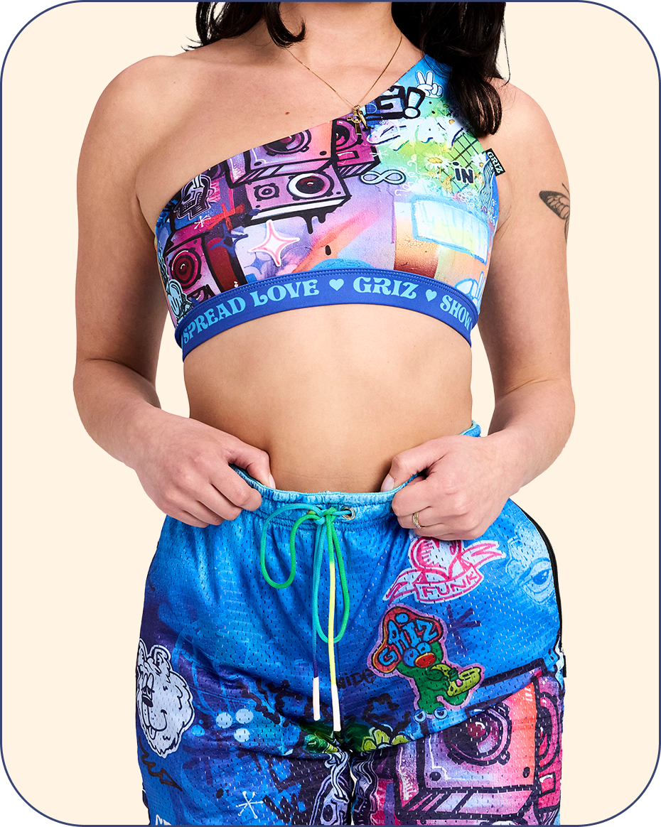 “Stay In Tune” Activewear One-shoulder Sports Bra