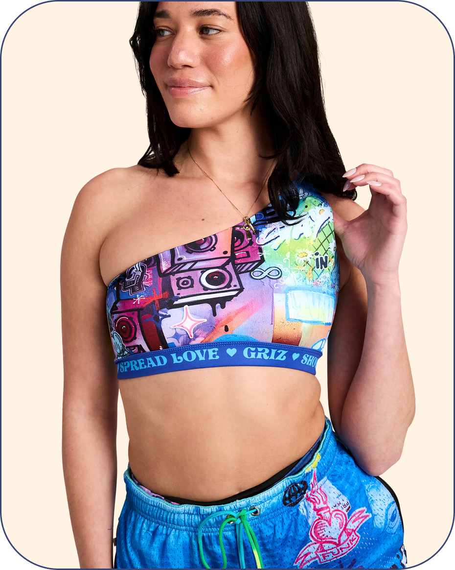 “Stay In Tune” Activewear One-shoulder Sports Bra