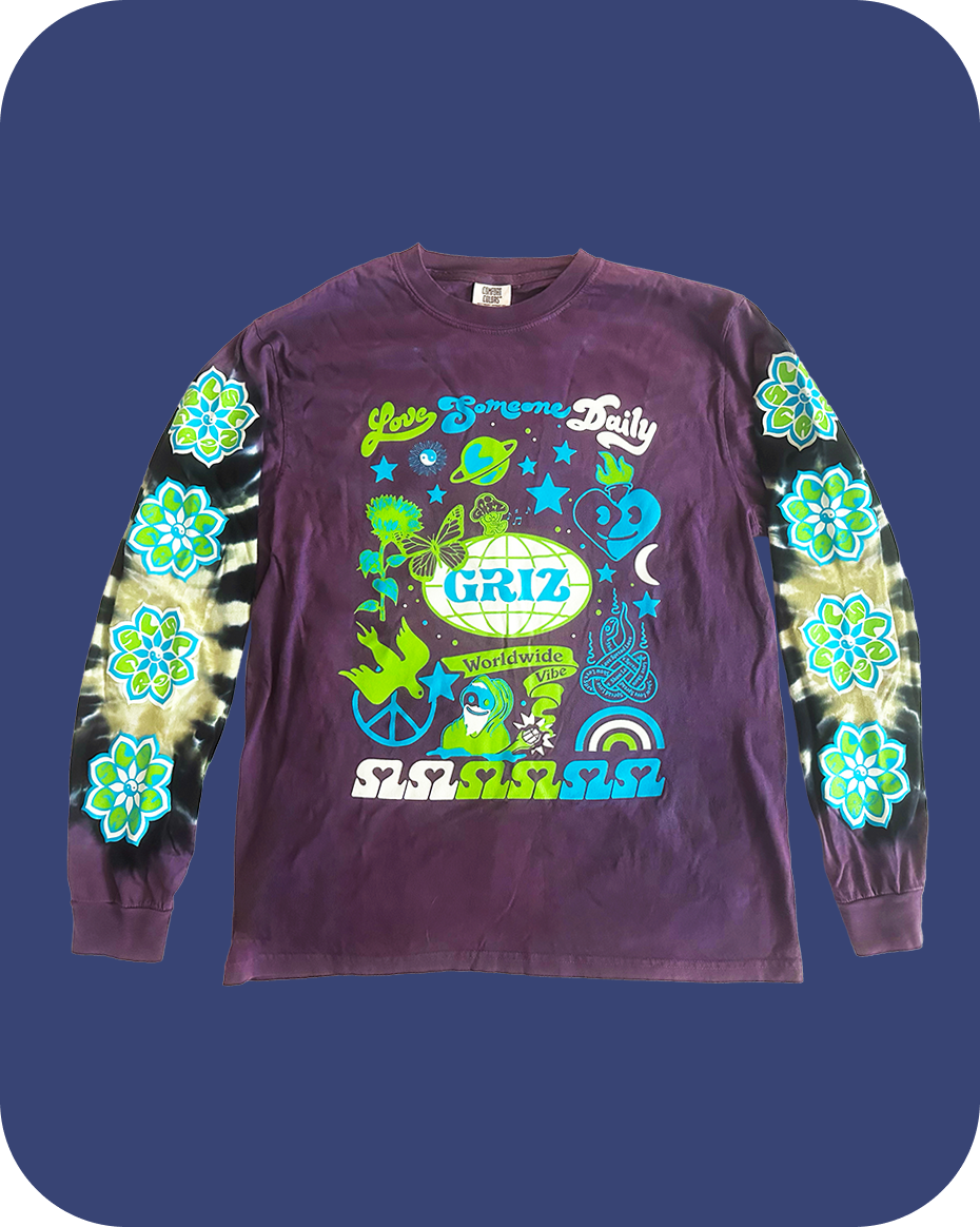 "Love Someone Daily" Long Sleeve in Plum Spice Dye