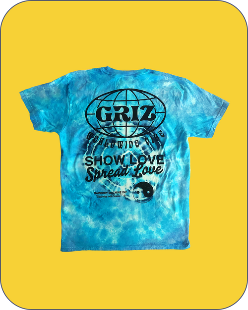 "Worldwide Vibe" Aqua Geode Dye T-Shirt