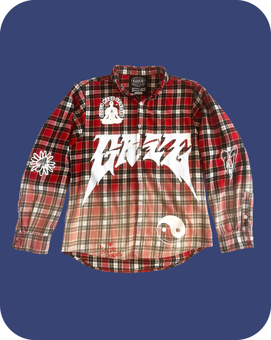 GRiZ "Rooted In Radiance" Button Up Red Flannel