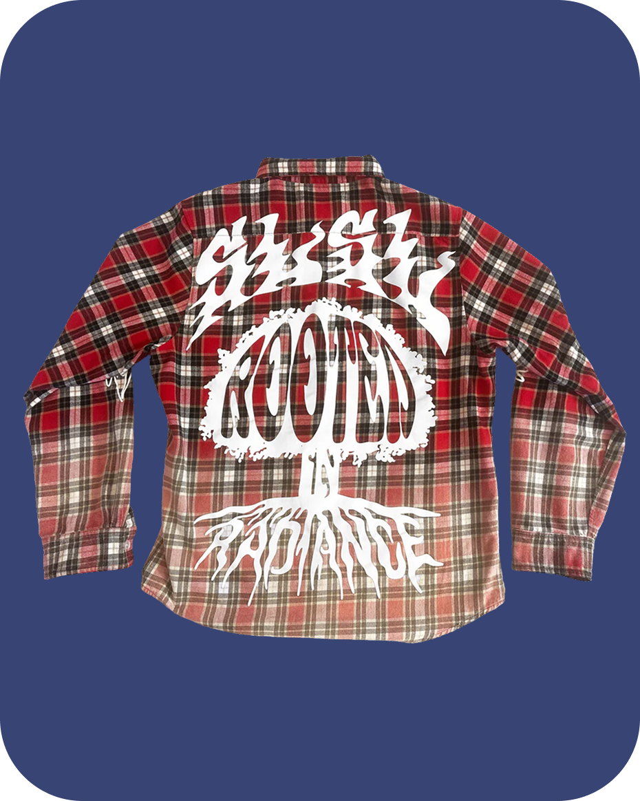 GRiZ "Rooted In Radiance" Button Up Red Flannel