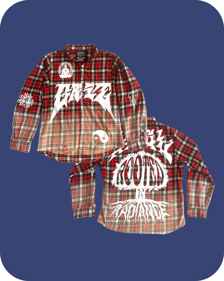 GRiZ "Rooted In Radiance" Button Up Red Flannel