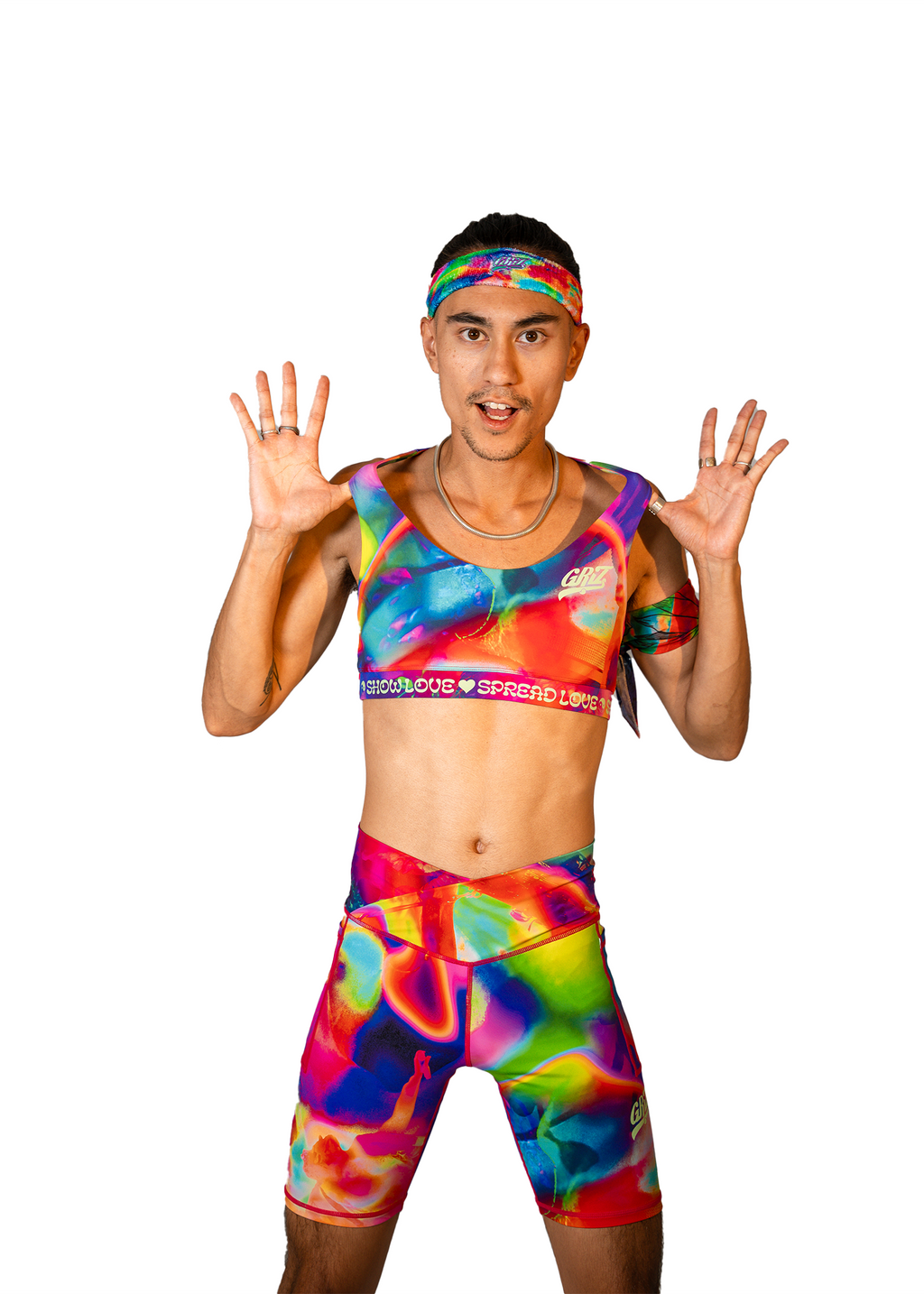 GRiZ Infra Rad Activewear Crossover Waist Bike Shorts