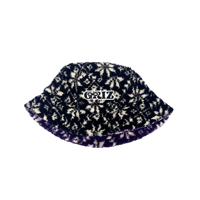 GRiZ X Grassroots Reversibel Polar Fleece Bucket Hat in Blackberry