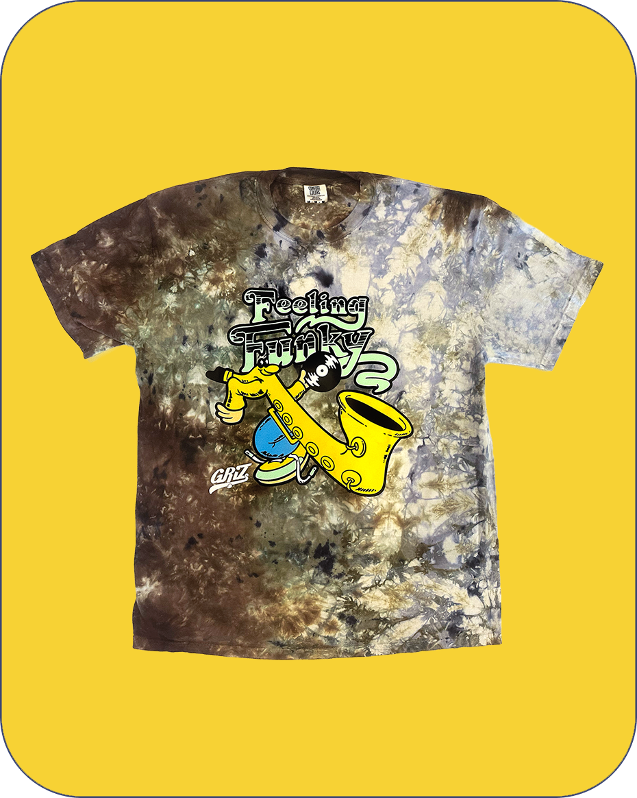GRiZ "Feeling Funky" T-Shirt in Earth Shades Tie Dye