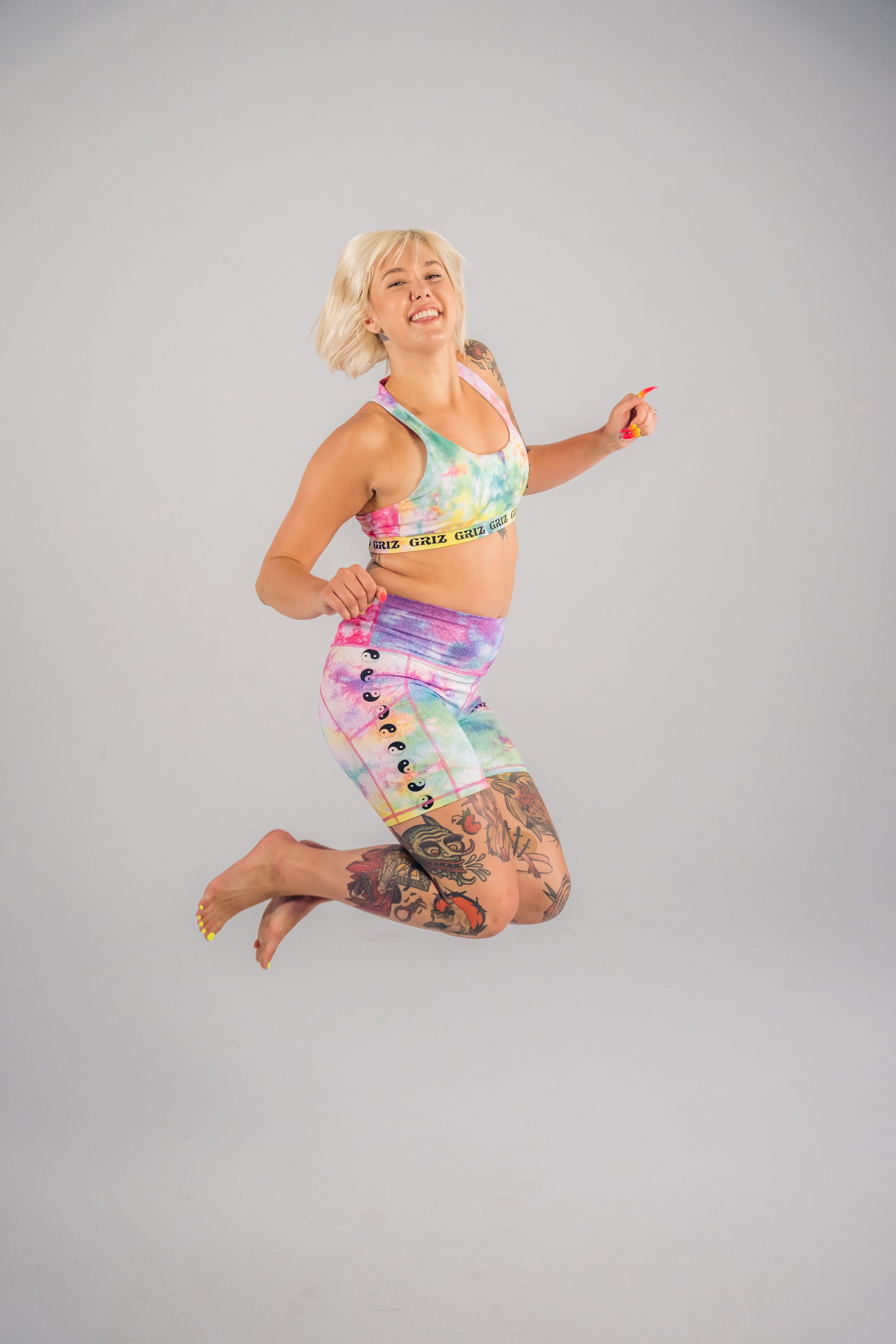 Rainbow Brain High Waisted Bike Shorts