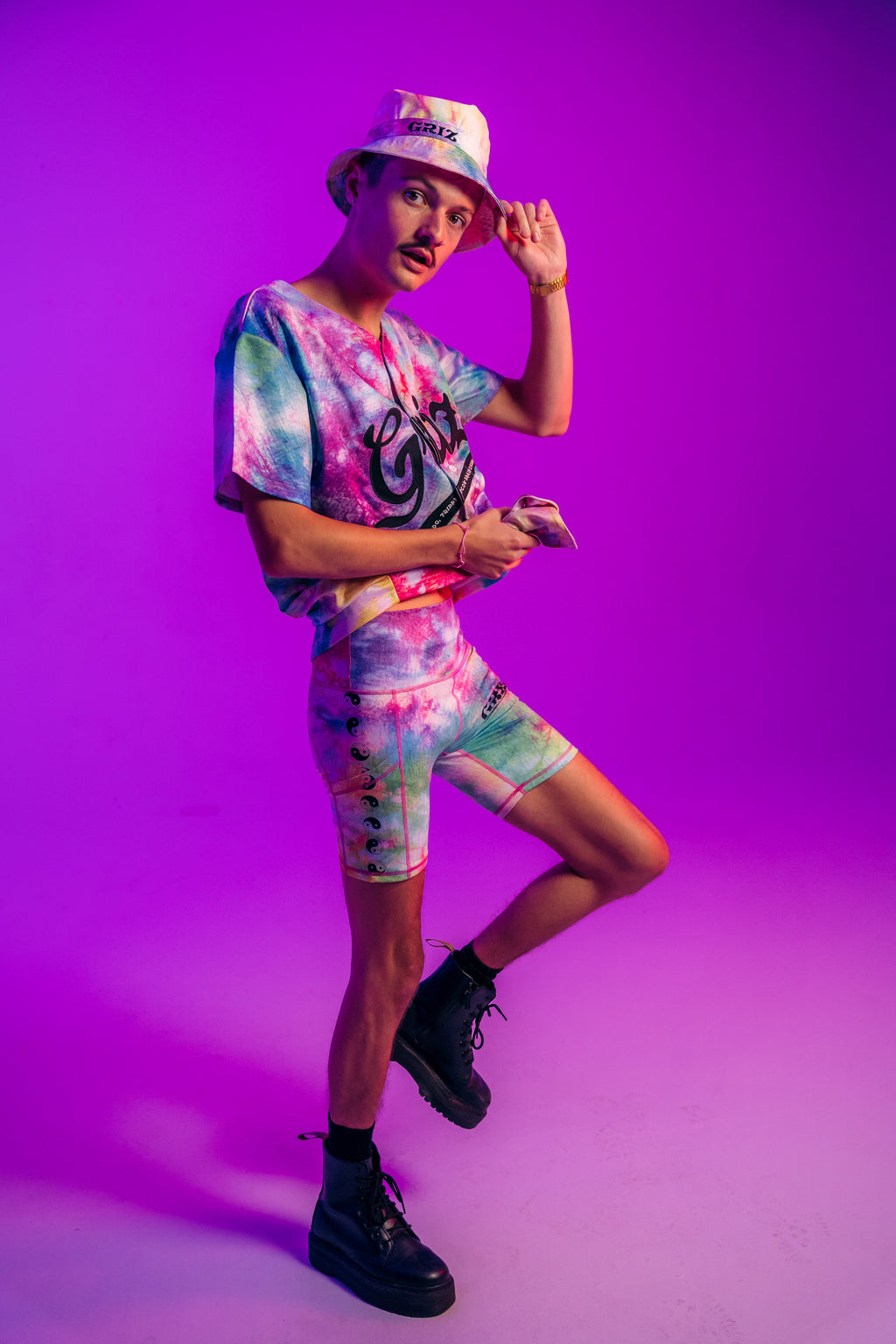 Rainbow Brain High Waisted Bike Shorts