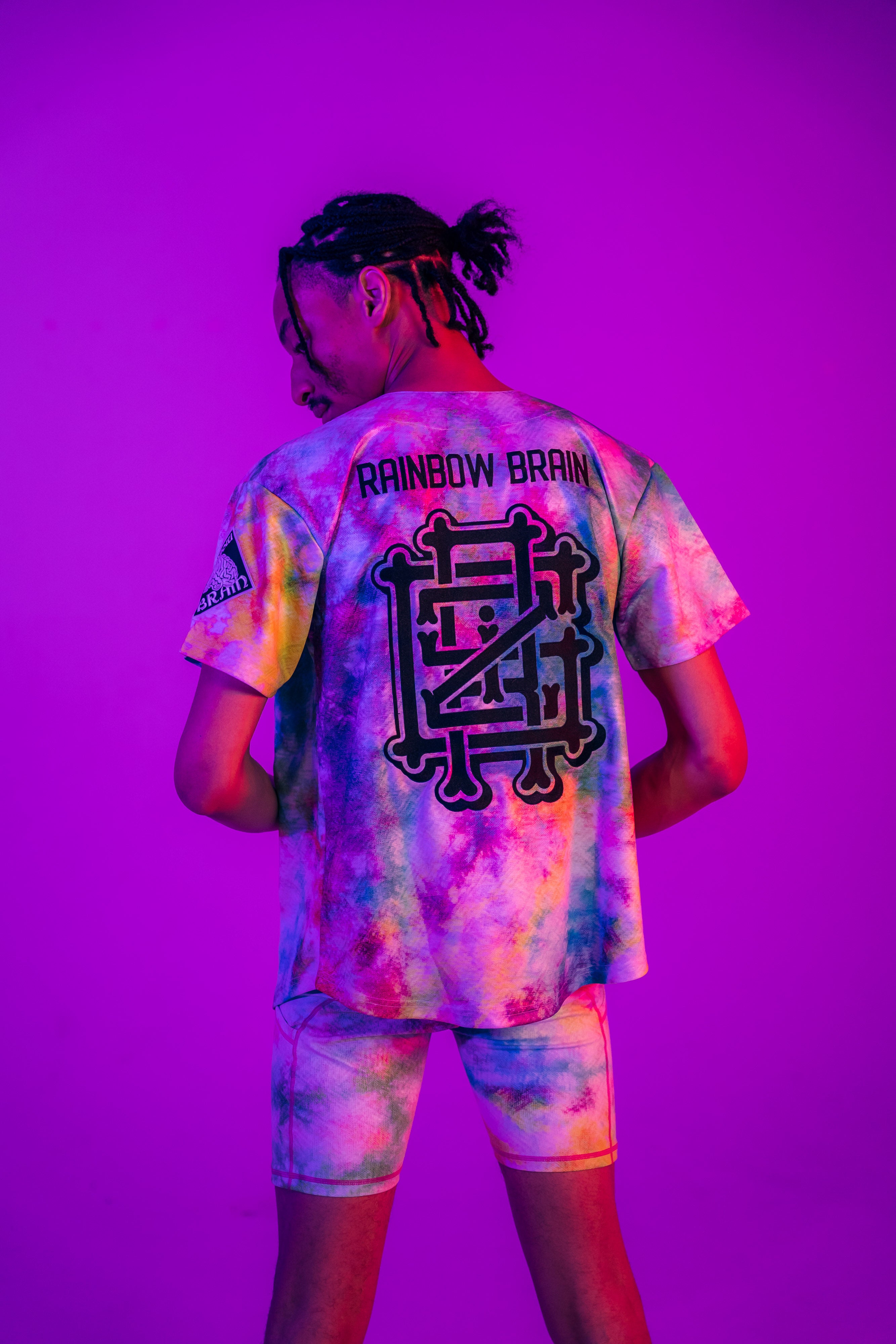 Rainbow Brain High Waisted Bike Shorts