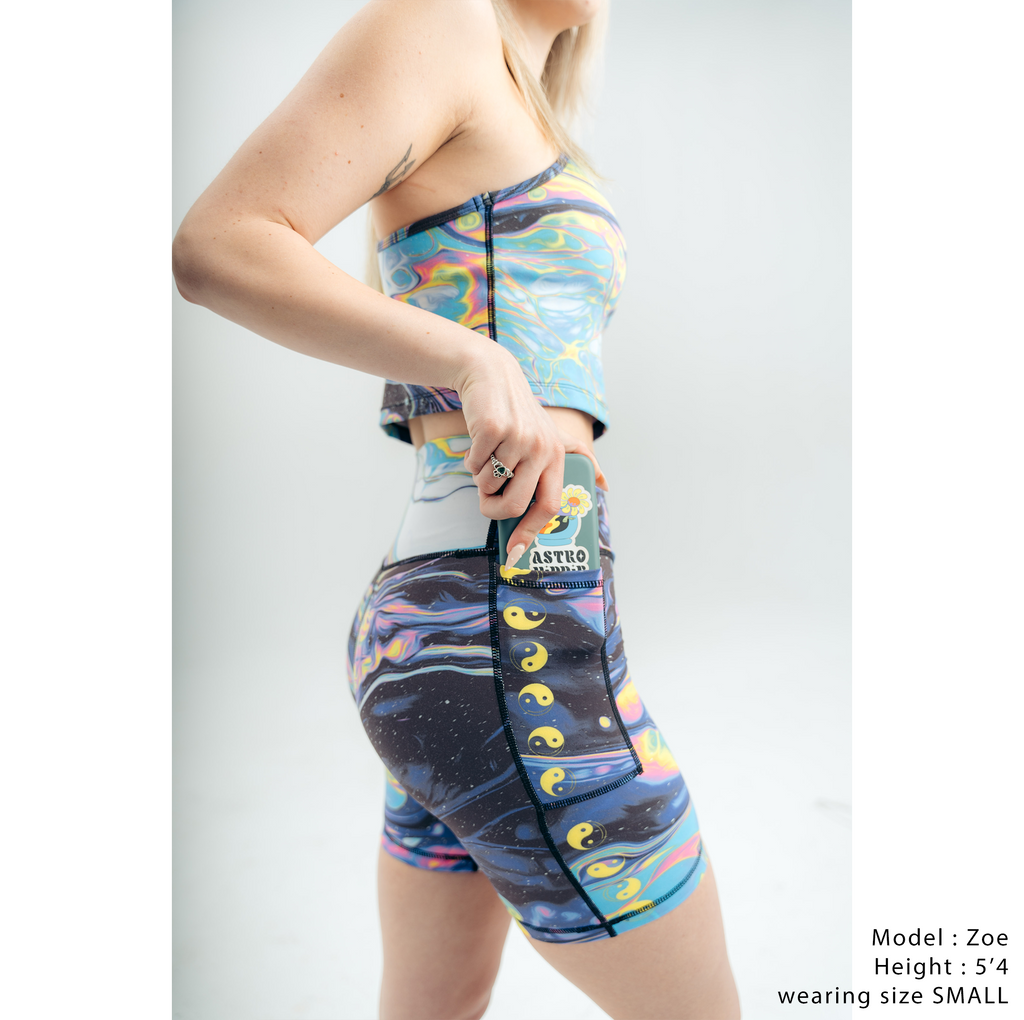 Summer Nova Activewear Crossover Waist Bike Shorts