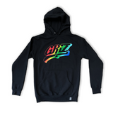 GRiZ Essentials Rainbow Swoop Logo Hoodie in Black