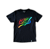 GRiZ Essentials Rainbow Swoop Logo T-shirt in Black
